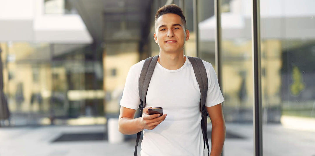 Student In A University Campus With A Phone 2021 08 27 11 28 31 Utc